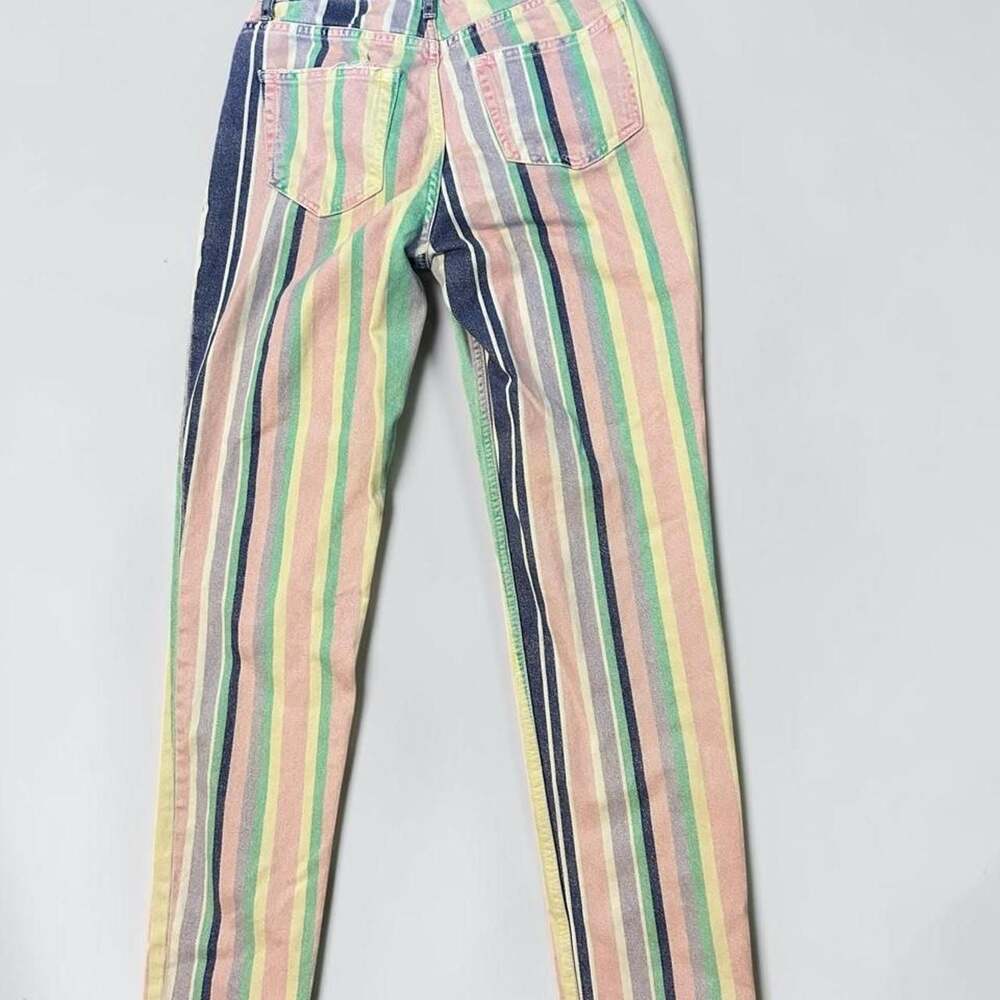 BDG Urban Outfitters Pastel Rainbow Stripe Skinny Jeans - Picture 5 of 5